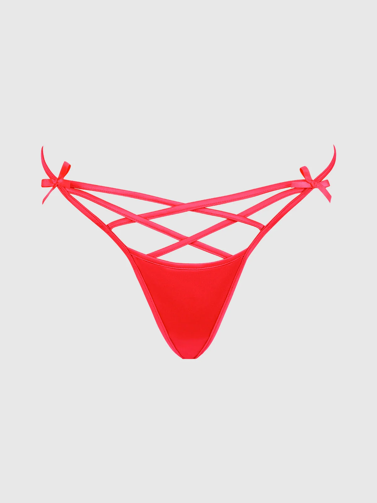 Frederick's of Hollywood Petra Heart Open Back Bikini in Coral